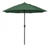 California Umbrella 9' Bronze Aluminum Market Patio Umbrella, Olefin Hunter Green 194061337370